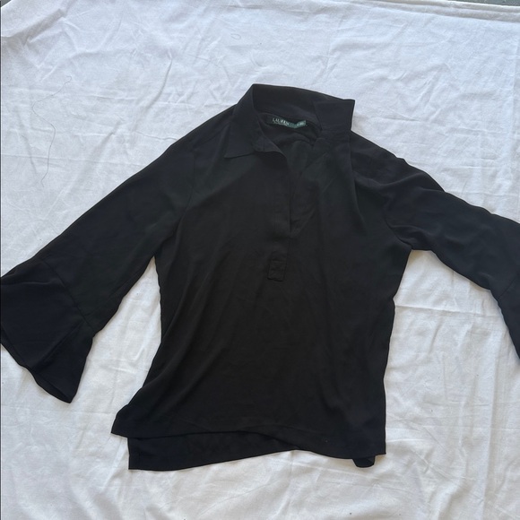 Ralph Lauren Black Blouse with Flared Sleeves - Picture 1 of 5